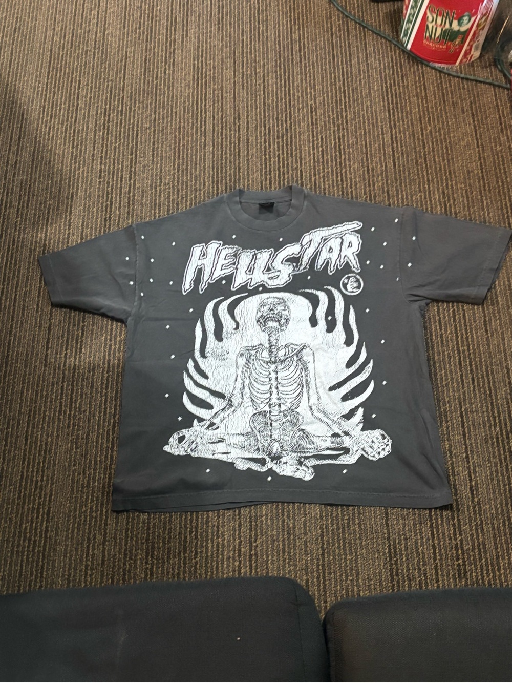 Hellstar Graphic Short Sleeve Tee in Charcoal Gray